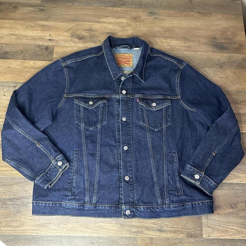 LEVIS Mens XXL Trucker Jacket Blue Denim Standard Fit Year 2024